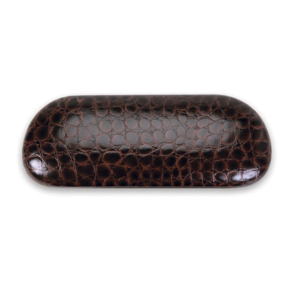 Crocodile Finish Clam Shell Eyeglass Case #5701