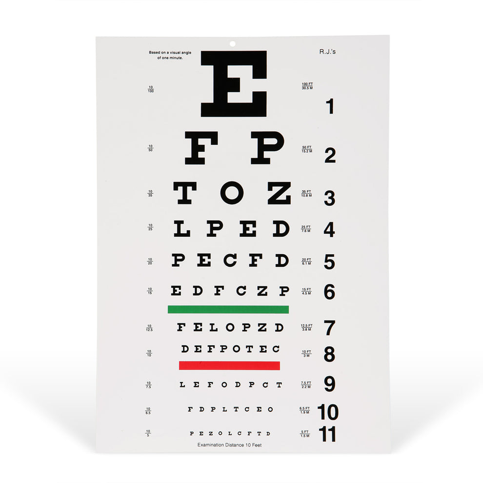 10' Snellen Eye Chart #7712 – SN Optical by Stormin' Norman's